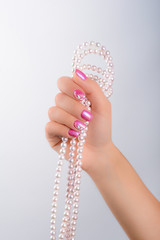 cultured pearls and nail art