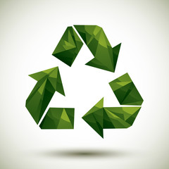 Green recycle geometric icon made in 3d modern style, best for u