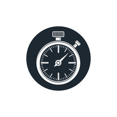 Old-fashioned pocket watch, graphic illustration. Simple timer,