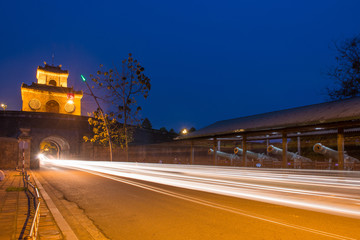 gates of Hue Royal Palace on night