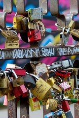 Fototapeta na wymiar Love padlocks on a fence
