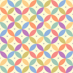 Retro abstract seamless pattern with heart