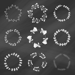 set of flower decorative design elements