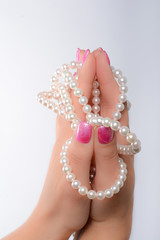 cultured pearls and nail art