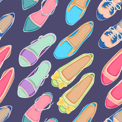 Seamless background with shoes