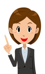 女性　ビジネスウーマン　指差し