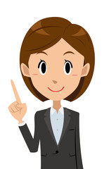 女性　ビジネスウーマン　指差し