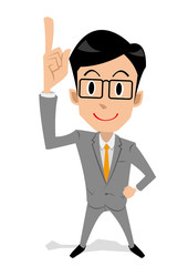 ビジネスマン　指差し