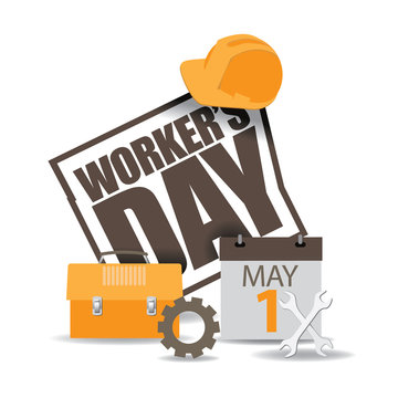 May first workers day icon EPS 10 vector