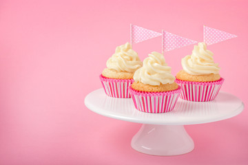Festive cupcakes with frosting