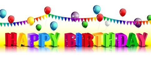 Realistic colorful Birthday background