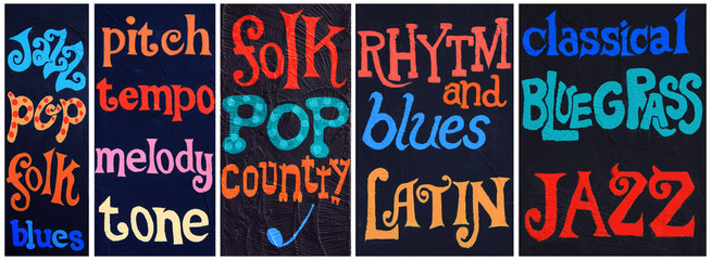 Fototapeta premium Music graffiti collage. Also available individually high res.