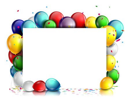 colorful Birthday background with blank sign