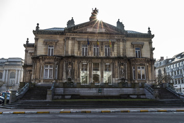 Obraz premium Spa resort in sunny winter day, Belgium