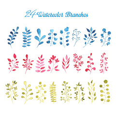 Obraz premium 24 Watercolor Branches