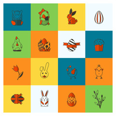 Set of the Easter Icons