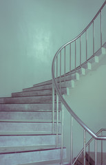 Spiral staircase in vintage color style