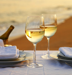 Table on beach