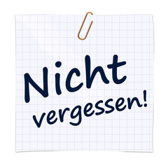 notizzettel nicht vergessen