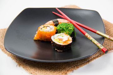 Close up the delicious Japanese sushi