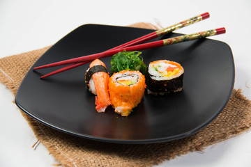 Close up the delicious Japanese sushi