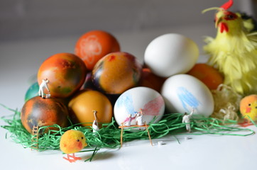 Easter egg and chickens
