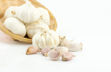 cloves of garlic isolated on white background
