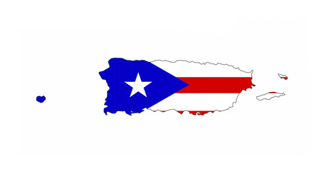 puerto rico flag map
