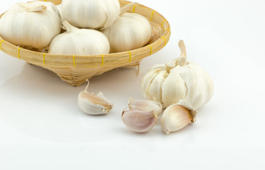 cloves of garlic isolated on white background