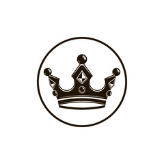 3d vintage crown, luxury coronet illustration. Classic imperial