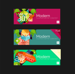 Set of banners with stickers, labels and elements for sale