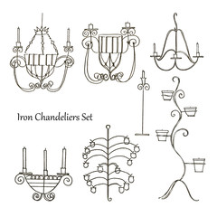 Iron chandeliers set