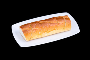 Bread on white plate