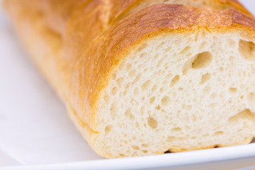 Bread on white plate