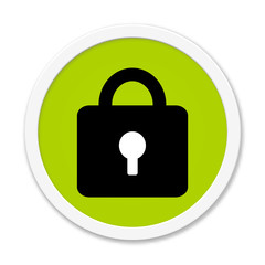 Grüner Button rund - Schloss Symbol