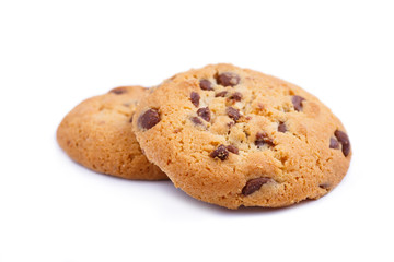 Tasty cookies on a white background.