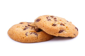Tasty cookies on a white background.