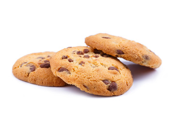 Tasty cookies on a white background.