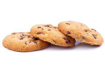 Tasty cookies on a white background.