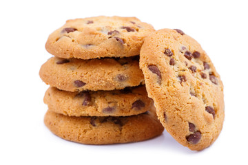 Tasty cookies on a white background.