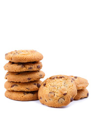 Tasty cookies on a white background.