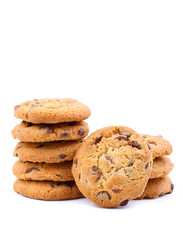 Tasty cookies on a white background.