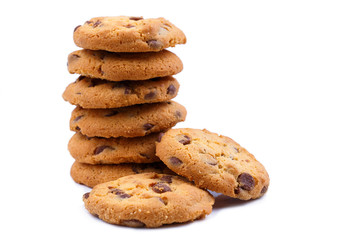 Tasty cookies on a white background.