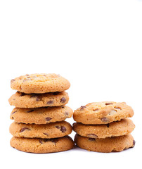 Tasty cookies on a white background.