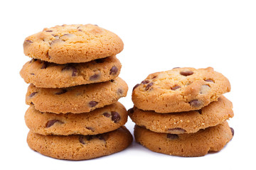 Tasty cookies on a white background.