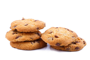 Tasty cookies on a white background.