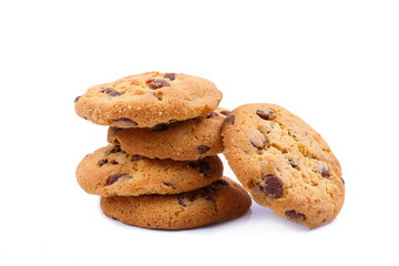 Tasty cookies on a white background.