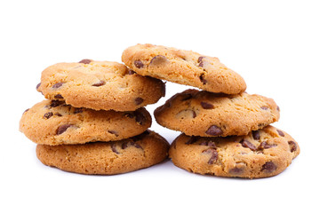 Tasty cookies on a white background.