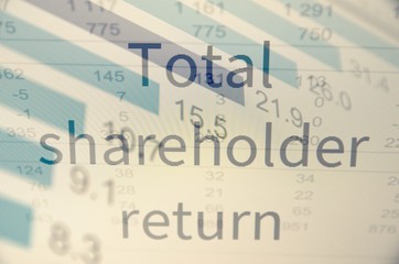 Inscription "Total shareholder return". Financial concept.