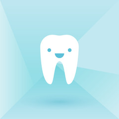 Happy tooth. Low poly background